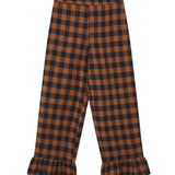 Compañía Fantástica - 64C-40106 - Pantalones marrones 100% algodón de cuadros - Mujer