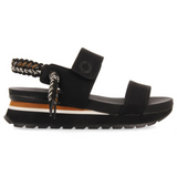 Gioseppo - Austell 71082-P_Negro - Sandalias deportivas con plantilla anatómica y cuña de 3,8 cm. - Mujer