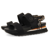 Gioseppo - Austell 71082-P_Negro - Sandalias deportivas con plantilla anatómica y cuña de 3,8 cm. - Mujer