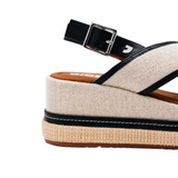 Gioseppo - Belligan 74265-P_Negro - Sandalias con cuña de 6,5 cm. y plantilla acolchada - Mujer