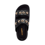 Gioseppo - Wrentham 75075-P_Negro - Sandalias de piel con tachas con plantilla de piel acolchada y anatómica - Mujer