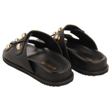 Gioseppo - Wrentham 75075-P_Negro - Sandalias de piel con tachas con plantilla de piel acolchada y anatómica - Mujer