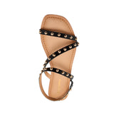 Gioseppo – Necedah 75077-P-Negro – Sandalias de piel con tachas y plantilla acolchada - Mujer