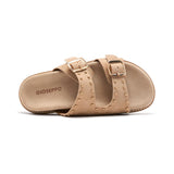 Gioseppo – Stella 75416-P-Beig – Sandalias de piel con adorno de tachas y plantilla anatómica - Mujer