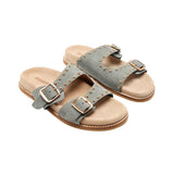 Gioseppo – Stella 75416-P-Gris – Sandalias de piel con adorno de tachas y plantilla anatómica - Mujer