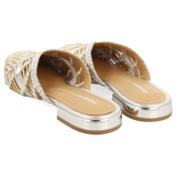 Gioseppo - Lagrange 75444-P_Plata - Babuchas de piel trenzada con plantilla acolchada de piel - Mujer