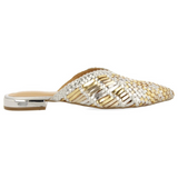 Gioseppo - Lagrange 75444-P_Plata - Babuchas de piel trenzada con plantilla acolchada de piel - Mujer