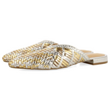 Gioseppo - Lagrange 75444-P_Plata - Babuchas de piel trenzada con plantilla acolchada de piel - Mujer