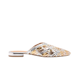 Gioseppo - Lagrange 75444-P_Plata - Babuchas de piel trenzada con plantilla acolchada de piel - Mujer
