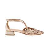 Gioseppo - Brillion 75560-P_Platino - Bailarinas de piel trenzada con tacón de 3 cm. y plantilla acolchada - Mujer