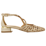 Gioseppo - Brillion 75560-P_Platino - Bailarinas de piel trenzada con tacón de 3 cm. y plantilla acolchada - Mujer