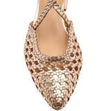 Gioseppo - Brillion 75560-P_Platino - Bailarinas de piel trenzada con tacón de 3 cm. y plantilla acolchada - Mujer