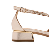 Gioseppo - Brillion 75560-P_Platino - Bailarinas de piel trenzada con tacón de 3 cm. y plantilla acolchada - Mujer