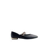 Gioseppo – Nimrod 76001-P_Negro – Bailarinas de piel con ollados y tacón de 1,5 cm. - Mujer
