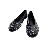 Gioseppo – Gonvick 76110-P_Negro – Bailarinas de piel con tachas bicolor y planta acolchada - Mujer