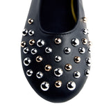 Gioseppo – Gonvick 76110-P_Negro – Bailarinas de piel con tachas bicolor y planta acolchada - Mujer