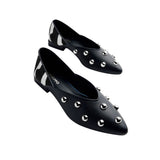 Gioseppo – Braham 76113-P_Negro – Bailarinas de piel con tachas con plantilla acolchada - Mujer