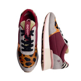Gioseppo – Posen 76416-P_Burdeos – Zapatillas de piel con estampado animal y pelo - Mujer