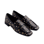 Mocasines negros Gioseppo Imlay con tachuelas doradas Konestilochic