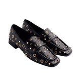 Mocasines negros Gioseppo Imlay con tachuelas doradas Konestilochic