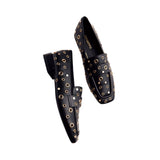 Gioseppo – Imlay 76889-P_Negro – Mocasines con ollados y tachas con tacón de 2,5 cm. - Mujer