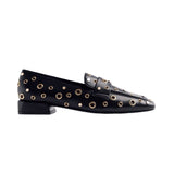 Gioseppo – Imlay 76889-P_Negro – Mocasines con ollados y tachas con tacón de 2,5 cm. - Mujer
