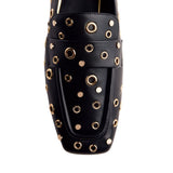 Gioseppo – Imlay 76889-P_Negro – Mocasines con ollados y tachas con tacón de 2,5 cm. - Mujer