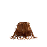 Gioseppo – Tonka 76970-P_Cuero – Bolso bucket con flecos y cierre con cordón (27,5 x 11 x 21,5 cm.)