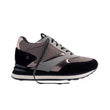 Gioseppo – Keewatin 77000-P_Negro – Zapatillas de piel de serraje y rejilla con cuña - Mujer