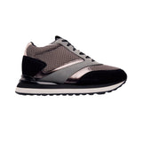 Gioseppo – Keewatin 77000-P_Negro – Zapatillas de piel de serraje y rejilla con cuña - Mujer