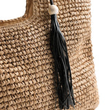 Gioseppo – Sorsogon 78148-P-Natural – Capazo trenzado con borla