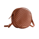 Gioseppo – Wascott 78267-P-Cuero – Bolso marrón redondo con exterior trenzado