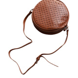 Gioseppo – Wascott 78267-P-Cuero – Bolso marrón redondo con exterior trenzado