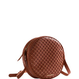 Gioseppo – Wascott 78267-P-Cuero – Bolso marrón redondo con exterior trenzado