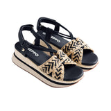 Gioseppo – Ugunja 78618-P-Negro – Sandalias negras deportivas con tiras cruzadas - Mujer