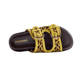 Gioseppo – Kongwa 79223-P-Amarillo – Sandalias planas amarillas de piel con hebillas metálicas - Mujer