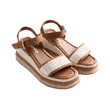Gioseppo – Isoko 79236-P-Marron – Sandalias marrones con cuña y correa ajustable en el tobillo - Mujer