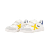 Zapatillas Munich blancas con azul Mini Barru niño Konestilochic