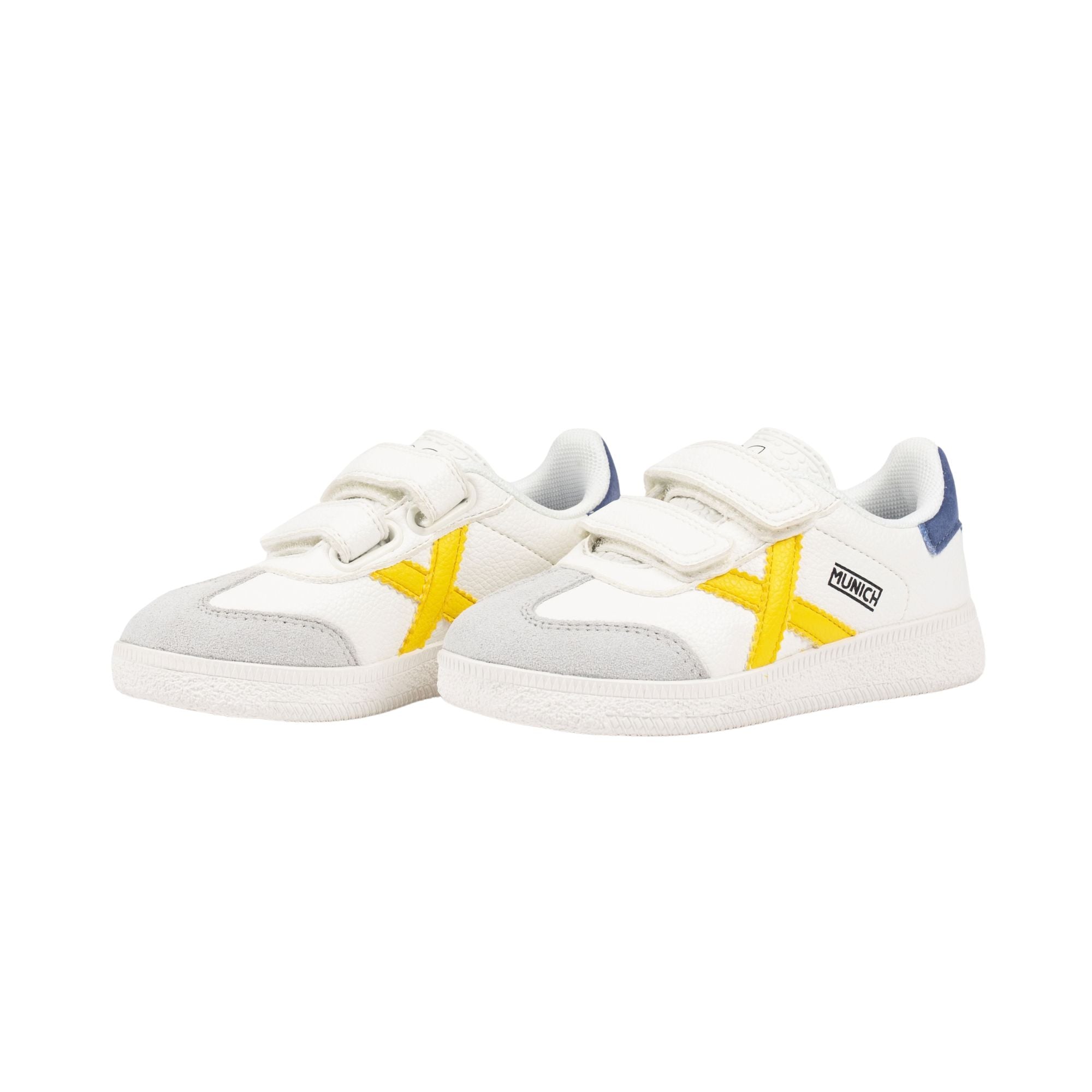 Zapatillas Munich blancas con azul Mini Barru niño Konestilochic