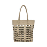 Martina K – Distinctive 8613-9 – Bolso shopping troquelado beige (28x34 cm) con organizador interior