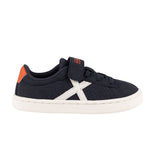 Munich – Mini Open VCO 03 8844003 – Sneakers azules con detalles en naranja y cierre de velcro – Unisex niños