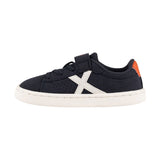 Munich – Mini Open VCO 03 8844003 – Sneakers azules con detalles en naranja y cierre de velcro – Unisex niños