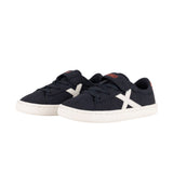 Munich – Mini Open VCO 03 8844003 – Sneakers azules con detalles en naranja y cierre de velcro – Unisex niños