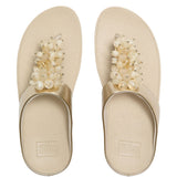 FitFlop – Fino A2D-675 – Sandalias de piel color platino con entresuela Microwobbleboard™ - Mujer