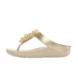 FitFlop – Fino A2D-675 – Sandalias de piel color platino con entresuela Microwobbleboard™ - Mujer