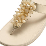 FitFlop – Fino A2D-675 – Sandalias de piel color platino con entresuela Microwobbleboard™ - Mujer