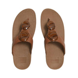 FitFlop – Lulu A4T-C15 – Sandalias de piel marrones de tira con mediasuela Microwobbleboard™ - Mujer