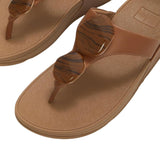 FitFlop – Lulu A4T-C15 – Sandalias de piel marrones de tira con mediasuela Microwobbleboard™ - Mujer