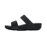 FitFlop – Lulu A4Y-001 – Sandalias negras de tiras con brillo - Mujer