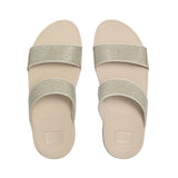 FitFlop – Lulu A4Y-675 – Sandalias platino de tiras con brillo - Mujer